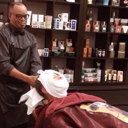 Luigi's Old Style Barbershop - Barber Nic from Luigi's Barber Shop with Classic Shave at Raymond / Lawrence Grand Opening at The River.