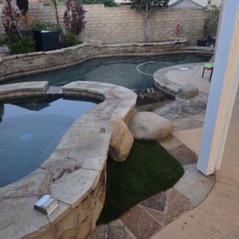 Turftopia - Spa area turf install - Artificial Turf Near Me