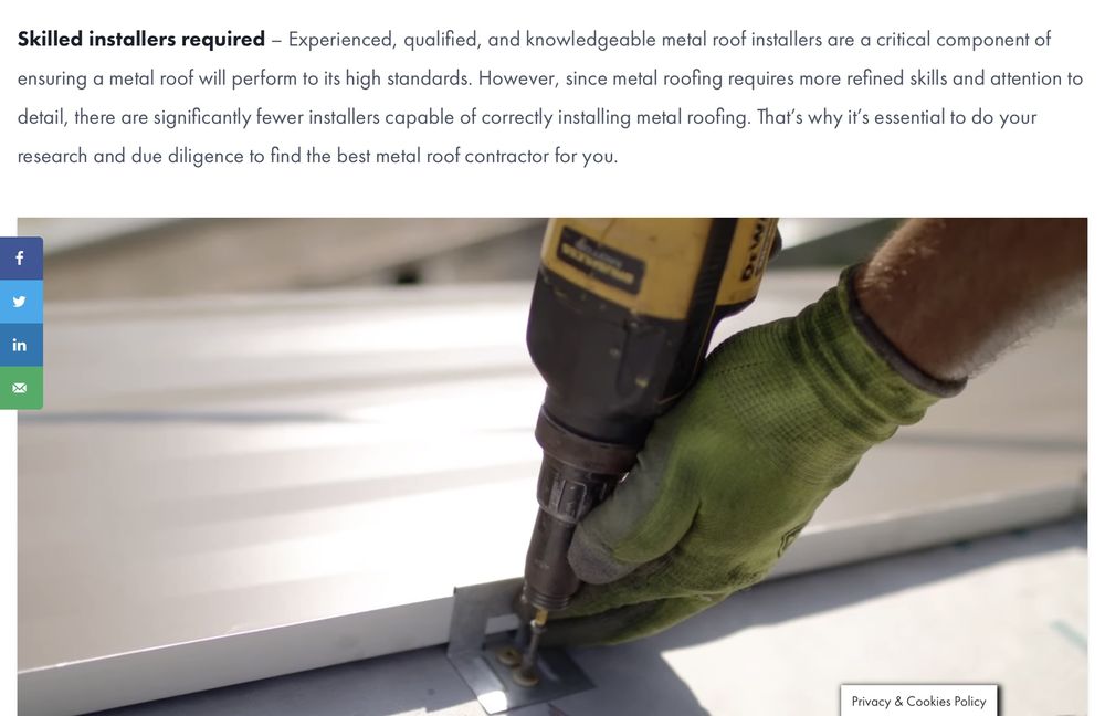 Slide of Metal Roofing