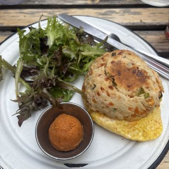Father Knows Best - Cheddar Scallion Biscuit sandwich - Bars Near Me - Brooklyn, New York