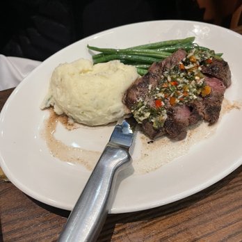 Burtons Grill & Bar - steak frites with mashed potatoes and house chimichurri - New American Near Me - Gaithersburg, Maryland