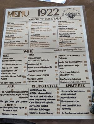 Menu photo 1 1922 Libations and Bites Taylor, TX