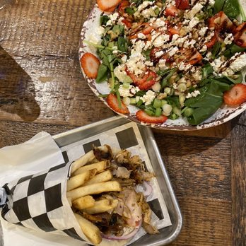 Yeeroh - a plate of french fries and a salad - Greek Near Me - Philadelphia, Pennsylvania Yeeroh - a plate of french fries and a salad - Greek Near Me - Philadelphia, Pennsylvania
