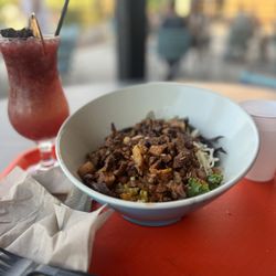Chido Taco Mercado Style Taqueria - ACP Pastor Bowl & HIBISCUS MEZCALITA both amazing!