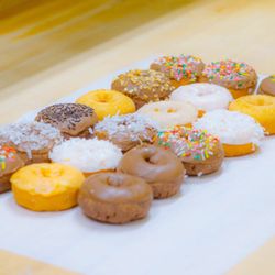 Doughnuts to Go - Buy 4 donuts get 1 regular free Buy 8 donuts get 2 regular free Buy 1 dozen get 3 regular cake donuts free