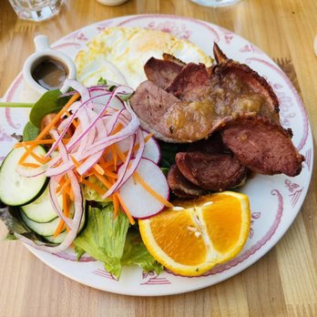 Plain Jane - Smoked Duck Breast with Quince Sauce Hash - Breakfast & Brunch Near Me - San Francisco, California Plain Jane - Smoked Duck Breast with Quince Sauce Hash - Breakfast & Brunch Near Me - San Francisco, California