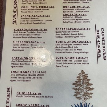 Quiote - Menu - Mexican Near Me - Petaluma, California