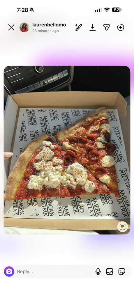 Food from Americano pizza shop