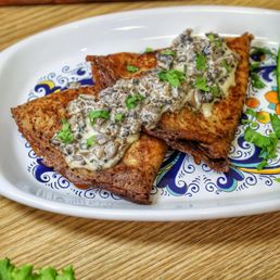 Creamy Mushroom Chicken Crepes