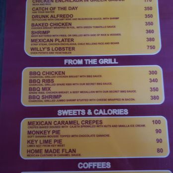 Willy’s - Menu 2 - Pubs Near Me - Los Barriles, BCS Willy’s - Menu 2 - Pubs Near Me - Los Barriles, BCS