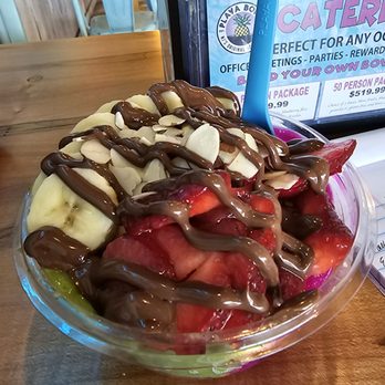 Playa Bowls - Pitya and green base, Nutella top with no coconut sub almond slices - Coffee & Tea Near Me - Jacksonville, Florida Playa Bowls - Pitya and green base, Nutella top with no coconut sub almond slices - Coffee & Tea Near Me - Jacksonville, Florida