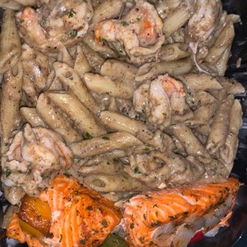 Shepps Catering Services - Shrimp rasta pasta with salmon - Caterers Near Me Shepps Catering Services - Shrimp rasta pasta with salmon - Caterers Near Me