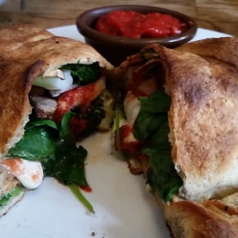 The Root Cafe - Quadratic Calzone with (cold) marinara dipping sauce - Coffee & Tea Near Me - Lakewood, Ohio The Root Cafe - Quadratic Calzone with (cold) marinara dipping sauce - Coffee & Tea Near Me - Lakewood, Ohio