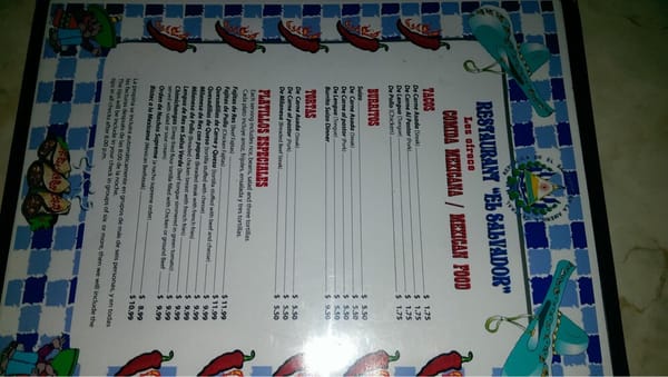 Menu photo 7 El Salvador Restaurant Milwaukee, WI Menu photo 7 El Salvador Restaurant Milwaukee, WI