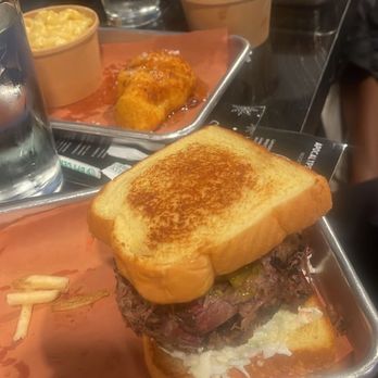 Apocalypse BBQ - Brisket sandwich, corn bread, Mac and cheese, Cole slaw - Food Trucks Near Me - Miami, Florida Apocalypse BBQ - Brisket sandwich, corn bread, Mac and cheese, Cole slaw - Food Trucks Near Me - Miami, Florida