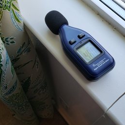 48 db of AC compressor sound coming in after Othon installed soundproofing, a 7 db decrease in noise 48 db of AC compressor sound coming in after Othon installed soundproofing, a 7 db decrease in noise