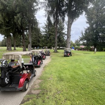 Capitol City Golf Club - 3 foursomes in line on the 5th - Golf Near Me - Lacey, Washington Capitol City Golf Club - 3 foursomes in line on the 5th - Golf Near Me - Lacey, Washington