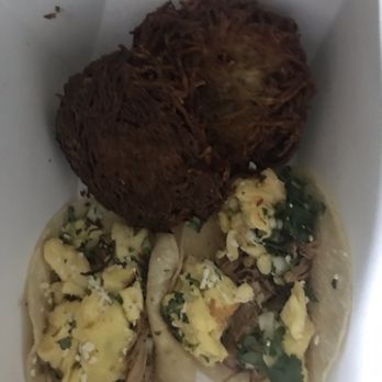 Bramble Breakfast and Bar - Breakfast tacos with inedible potatoes - Dive Bars Near Me - Broken Arrow, Oklahoma