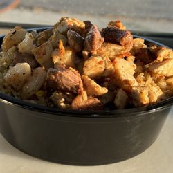 Felix's Hibachi Grill - Steak chicken and shrimp fried rice.