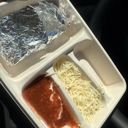 Taco meal with missing chicken. Taco meal with missing chicken.