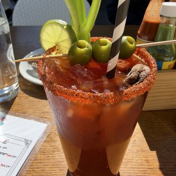 La Corriente - Non-alcoholic Clamato - very tasty once I removed the big salty brown clump in it on the right side - Seafood Near Me - Coronado, California