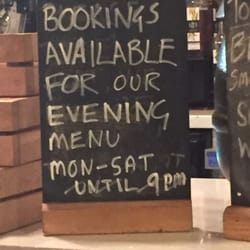 Oliver's Coffee Bar - Evening menu bookings