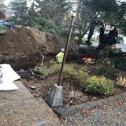 Work in progress--digging up sewer line for replacement Work in progress--digging up sewer line for replacement