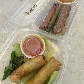 Brodard Express - $6 eggrolls and $9 grilled pork rolls. Glad this is an option now @ SNA - Food Court Near Me - Santa Ana, California