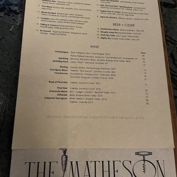 The Matheson - Menu - Wine Bars Near Me - Healdsburg, California The Matheson - Menu - Wine Bars Near Me - Healdsburg, California