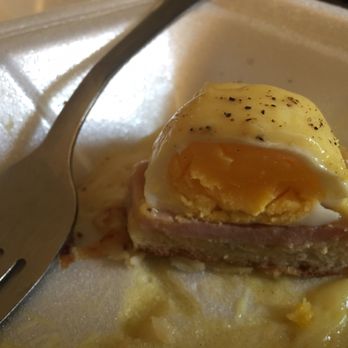 Stardust Diner - Does this look right to you poached egg was poached rubber. Had to add seasoning myself as the hollandaise was bland - American Near Me - Vancouver, Washington Stardust Diner - Does this look right to you poached egg was poached rubber. Had to add seasoning myself as the hollandaise was bland - American Near Me - Vancouver, Washington