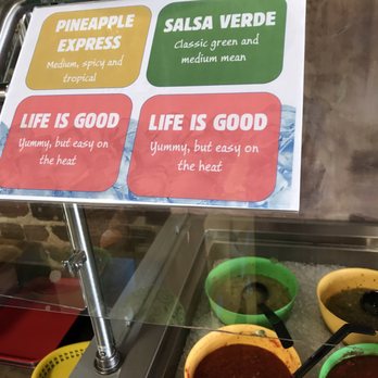 Go Burrito - Salsa bar offerings as of June 2017 - Mexican Near Me - Salisbury, North Carolina Go Burrito - Salsa bar offerings as of June 2017 - Mexican Near Me - Salisbury, North Carolina