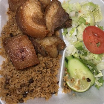 Cuchifrito Restaurant - Pork Chunks with Rice, and side salad - Spanish Near Me - Winston Salem, North Carolina Cuchifrito Restaurant - Pork Chunks with Rice, and side salad - Spanish Near Me - Winston Salem, North Carolina