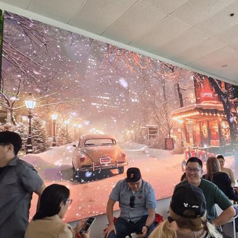 Before n After - Huge screen wall, today was a viewing of cozy winter scenery. - Coffee & Tea Near Me - La Palma, California Before n After - Huge screen wall, today was a viewing of cozy winter scenery. - Coffee & Tea Near Me - La Palma, California