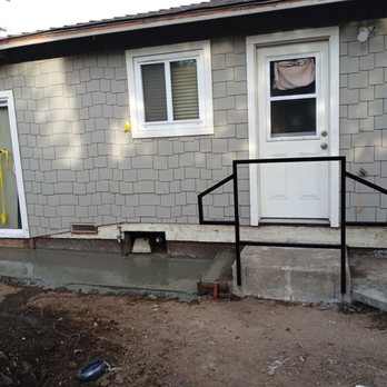 Great Metal Design - New railing for small stair landing and concrete pad - Fences & Gates Near Me Great Metal Design - New railing for small stair landing and concrete pad - Fences & Gates Near Me