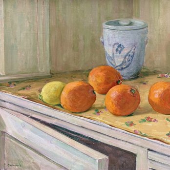 Kerwin Galleries - Adolf Berson (1879-1971), "Orange Arrangement", oil on canvas, 16" x 20" - Art Galleries Near Me - Burlingame, California