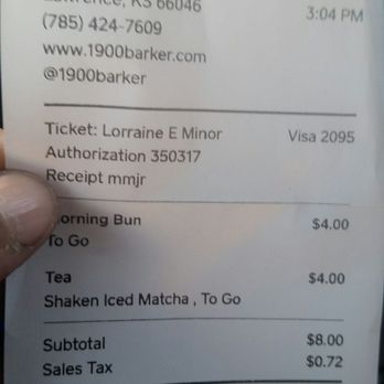 1900 Barker Bakery And Cafe - Can we talk about this bill? - Coffee & Tea Near Me - Lawrence, Kansas 1900 Barker Bakery And Cafe - Can we talk about this bill? - Coffee & Tea Near Me - Lawrence, Kansas
