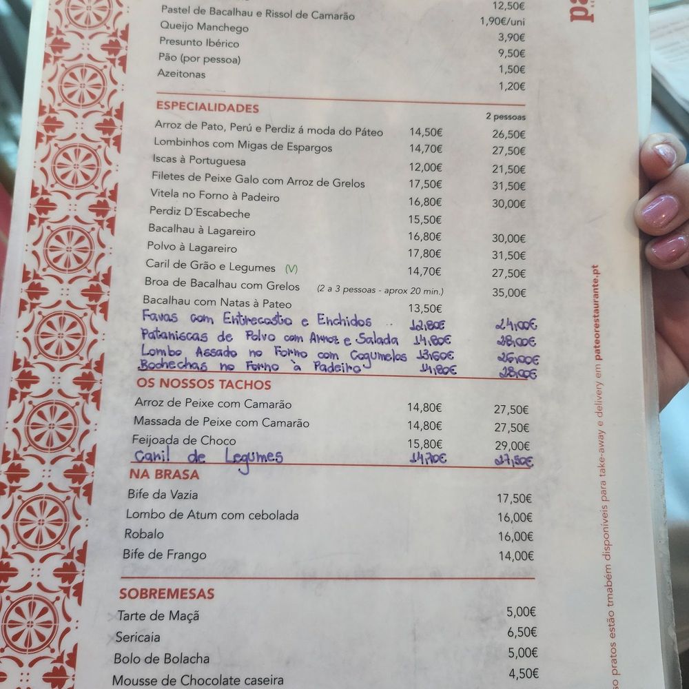 Pateo - Menu Portuguese - Seafood Near Me - Lisbon, 11 Pateo - Menu Portuguese - Seafood Near Me - Lisbon, 11