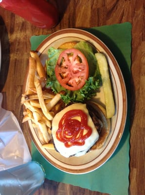 Photo of Howard Johnson's Restaurant - Lake Placid, NY, US. Double cheeseburger it's called the monster burger