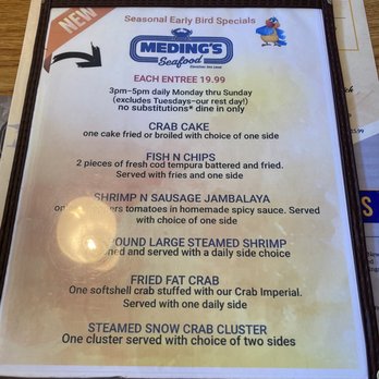 Meding's Seafood - Menu - Seafood Near Me - Milford, Delaware Meding's Seafood - Menu - Seafood Near Me - Milford, Delaware