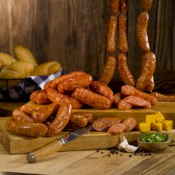 Photo of Meyers Garlic, Original and Jalapeno Cheese smoked sausages.