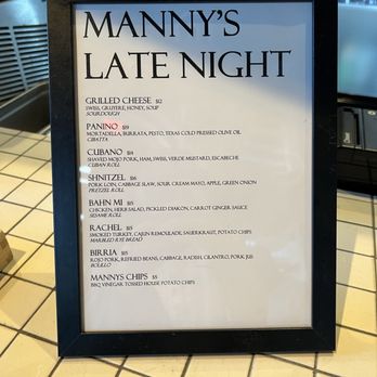Manny's - Menu - American Near Me - Austin, Texas