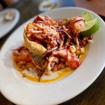 Sam's Chowder House - Maine Lobster Ceviche $19.95 In a tortilla shell with pineapple and passion fruit vinaigrette - Seafood Near Me - Half Moon Bay, California Sam's Chowder House - Maine Lobster Ceviche $19.95 In a tortilla shell with pineapple and passion fruit vinaigrette - Seafood Near Me - Half Moon Bay, California