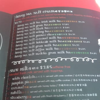 Tea Brick - Sea salt menu - Tea Rooms Near Me - Monterey Park, California