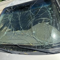J A C Auto Glass - What my window look like before I called J.A.C auto glass