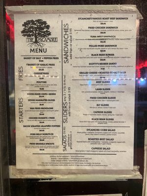 Menu photo 2 The Sycamore San Francisco, CA Menu photo 2 The Sycamore San Francisco, CA