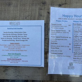 Sixty Six Acres - Happy hour menus - Cocktail Bars Near Me - Albuquerque, New Mexico