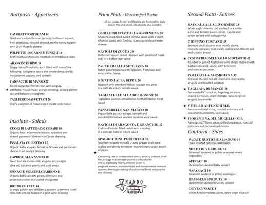 Menu photo 4 Nando Milano Trattoria Champaign, IL