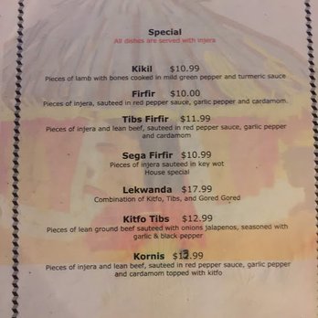 Gojo Ethiopian Restaurant - Menu (2/5). Specials - Ethiopian Near Me - Phoenix, Arizona Gojo Ethiopian Restaurant - Menu (2/5). Specials - Ethiopian Near Me - Phoenix, Arizona