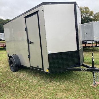 JM Trailers - 6'x12' Cargo Trailer w/ wedge nose & blackout package - Trailer Dealers Near Me - Bryan, Texas JM Trailers - 6'x12' Cargo Trailer w/ wedge nose & blackout package - Trailer Dealers Near Me - Bryan, Texas