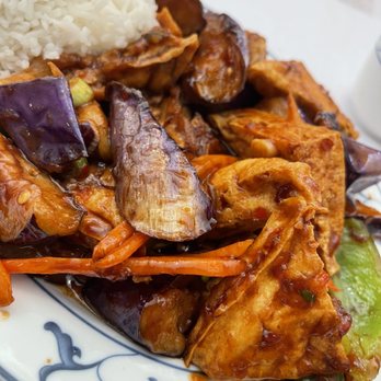 Meemah - Eggplant with fried tofu and white rice. - Chinese Near Me - Edison, New Jersey Meemah - Eggplant with fried tofu and white rice. - Chinese Near Me - Edison, New Jersey